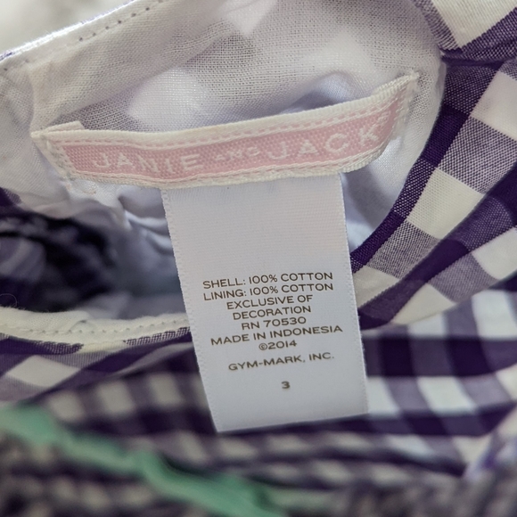 Janie and Jack Purple Checkered Dress - Picture 3 of 4